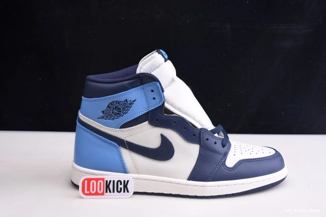 1st Kicks Shoes 1 Jordan High OG 555088-140 Retro Obsidian Air 0815